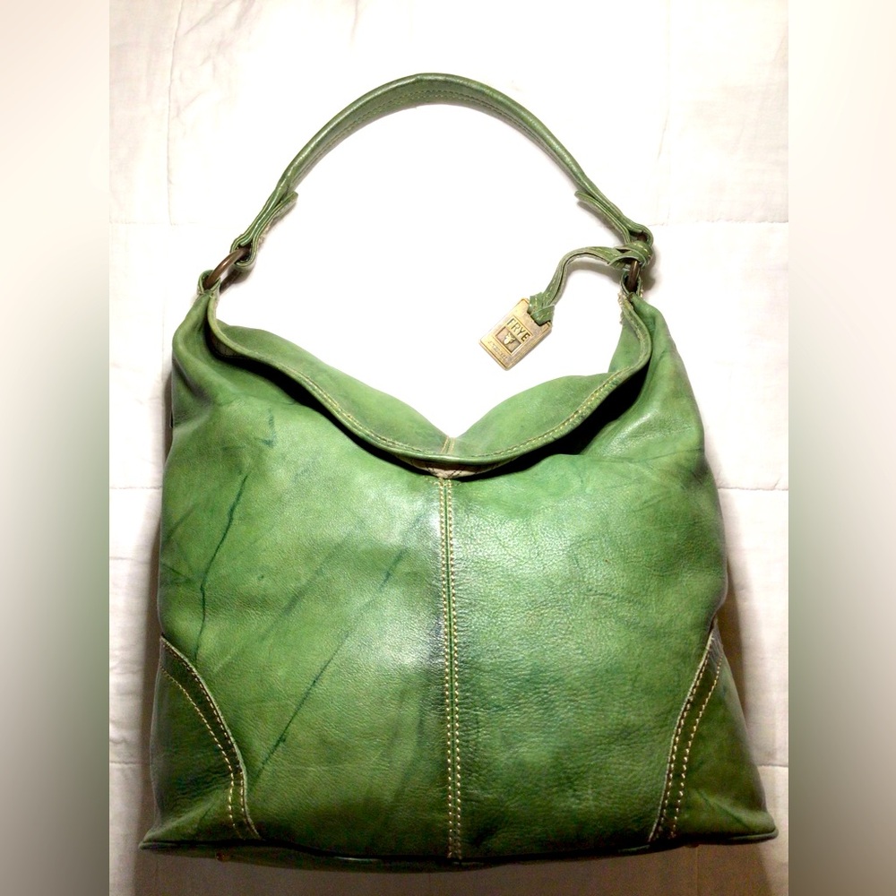 SOLD Frye Madison Leather Hobo Distressed Bag Green
